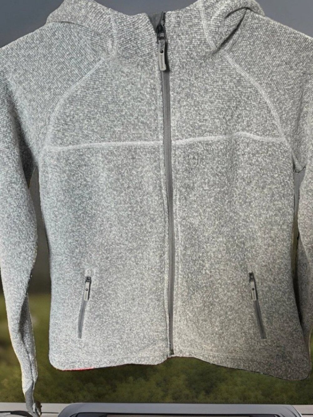 Smartwool Jacket Womens Small Grey Hudson‎ Trail Full Zip Hooded Wool Blend Knit